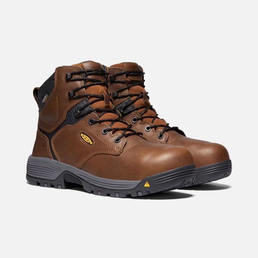 Keen Trekking Bot Erkek Kahverengi - Chicago 6\" Internal Met Waterproof (Carbon-Fiber Toe) - Türkiye